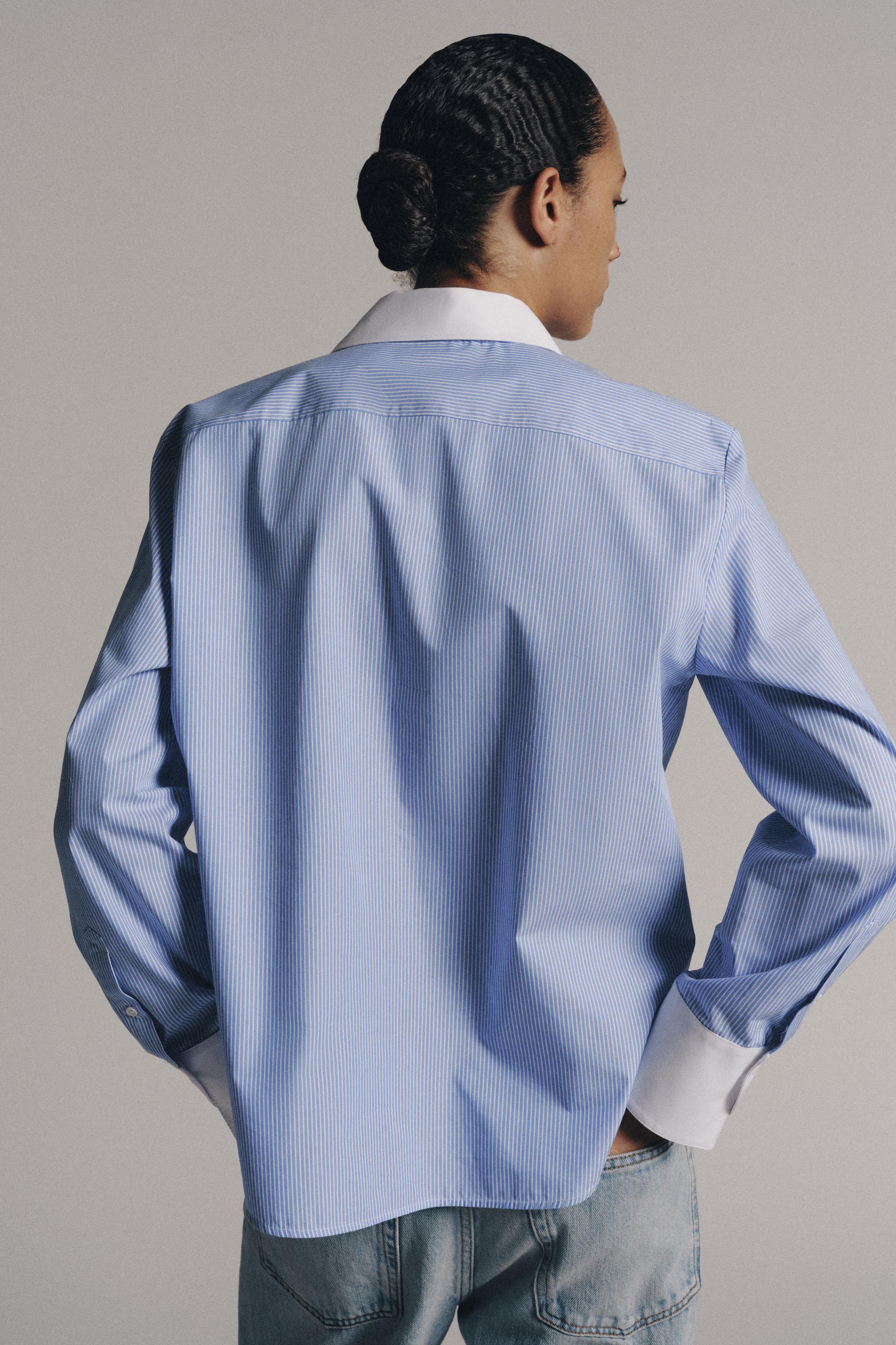 ZW COLLECTION STRIPED FROG FASTENING SHIRT